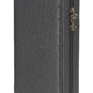 Black Faux Ostrich Jewelry Travel Case